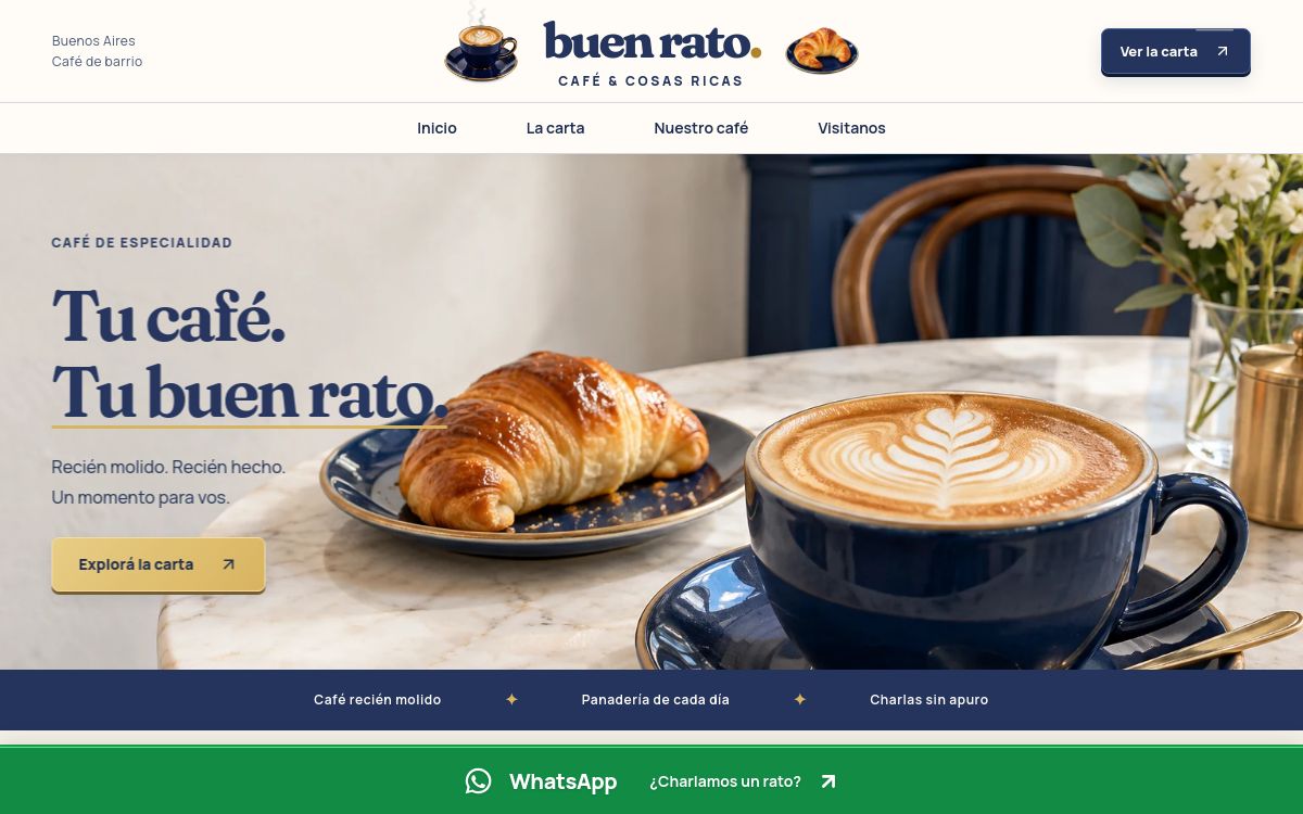 Vista previa de Buen Rato Café en Azul & Marfil